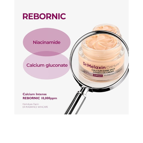 Dr.Melaxin Calcium Dark Spot Creme para Olhos 15g – Niacinamida, Gluconato de Cálcio e Elastina para Olheiras, Bolsas e Flacidez