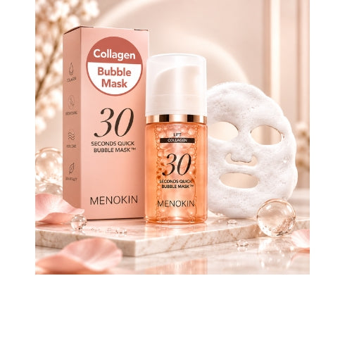 MENOKIN Máscara Facial de Bolhas LIFT 68ml – Microbolhas em 30 Segundos para Poros, Elasticidade, Linhas Finas e Efeito Pele de Vidro