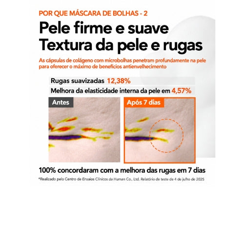 MENOKIN Máscara Facial de Bolhas LIFT 68ml – Microbolhas em 30 Segundos para Poros, Elasticidade, Linhas Finas e Efeito Pele de Vidro