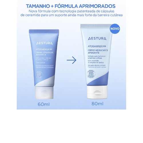 AESTURA Atobarrier365 Water Cream 80ml – Hidratante Facial Coreano Refrescante com Ceramidas e Ácido Hialurônico para Peles Oleosas, Mistas e Sensíveis