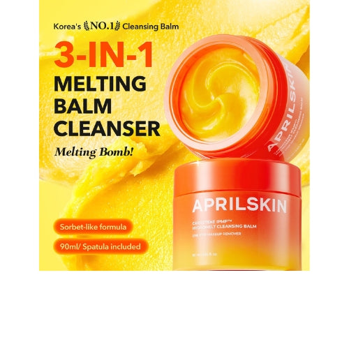 APRILSKIN Carrotene IPMP Bálsamo de Limpeza 90ml – Removedor de Maquiagem Coreano para Peles Sensíveis e Oleosas, Cravos, Poros e Excesso de Oleosidade