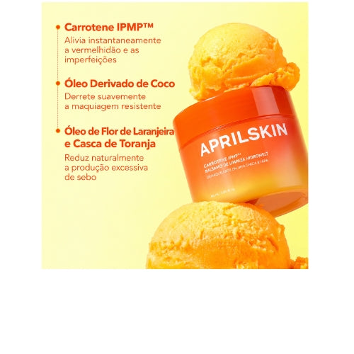 APRILSKIN Carrotene IPMP Bálsamo de Limpeza 90ml – Removedor de Maquiagem Coreano para Peles Sensíveis e Oleosas, Cravos, Poros e Excesso de Oleosidade