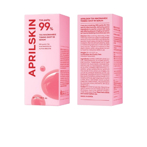 APRILSKIN TXA Niacinamide Toning Shot Serum 30ml – Sérum Facial Iluminador para Poros, Manchas e Tom Irregular