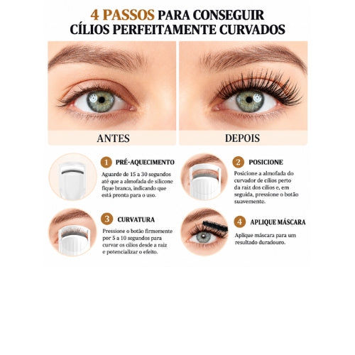 Modelador Elétrico de Cílios Kuko para Curvatura Definida e Efeito de Cílios Encurvados e Alongados