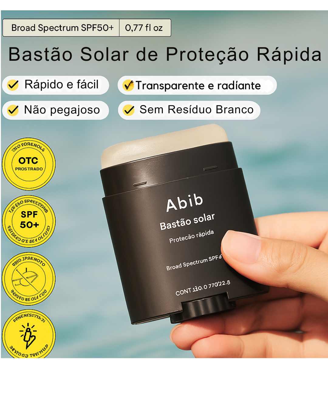 Abib Quick Sunstick Protetor Solar SPF50 Glow Natural