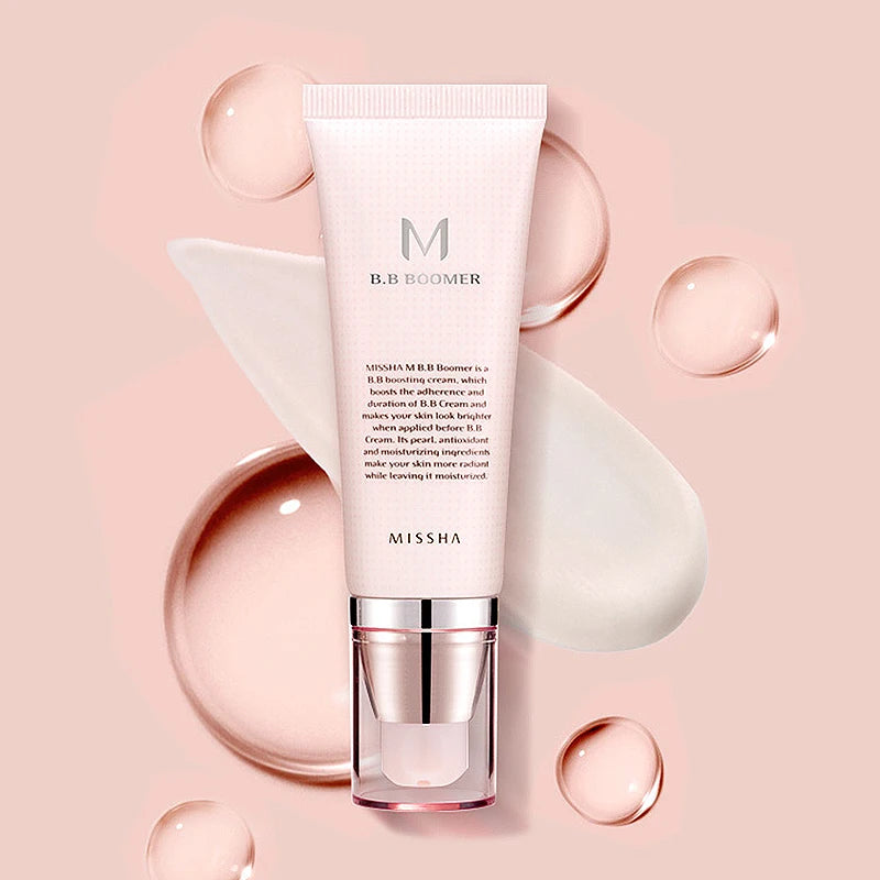 Missha M B.B Boomer 40ml – Primer Hidratante Coreano para BB Cream com Pérolas Rosadas, Adenosina e Arbutina