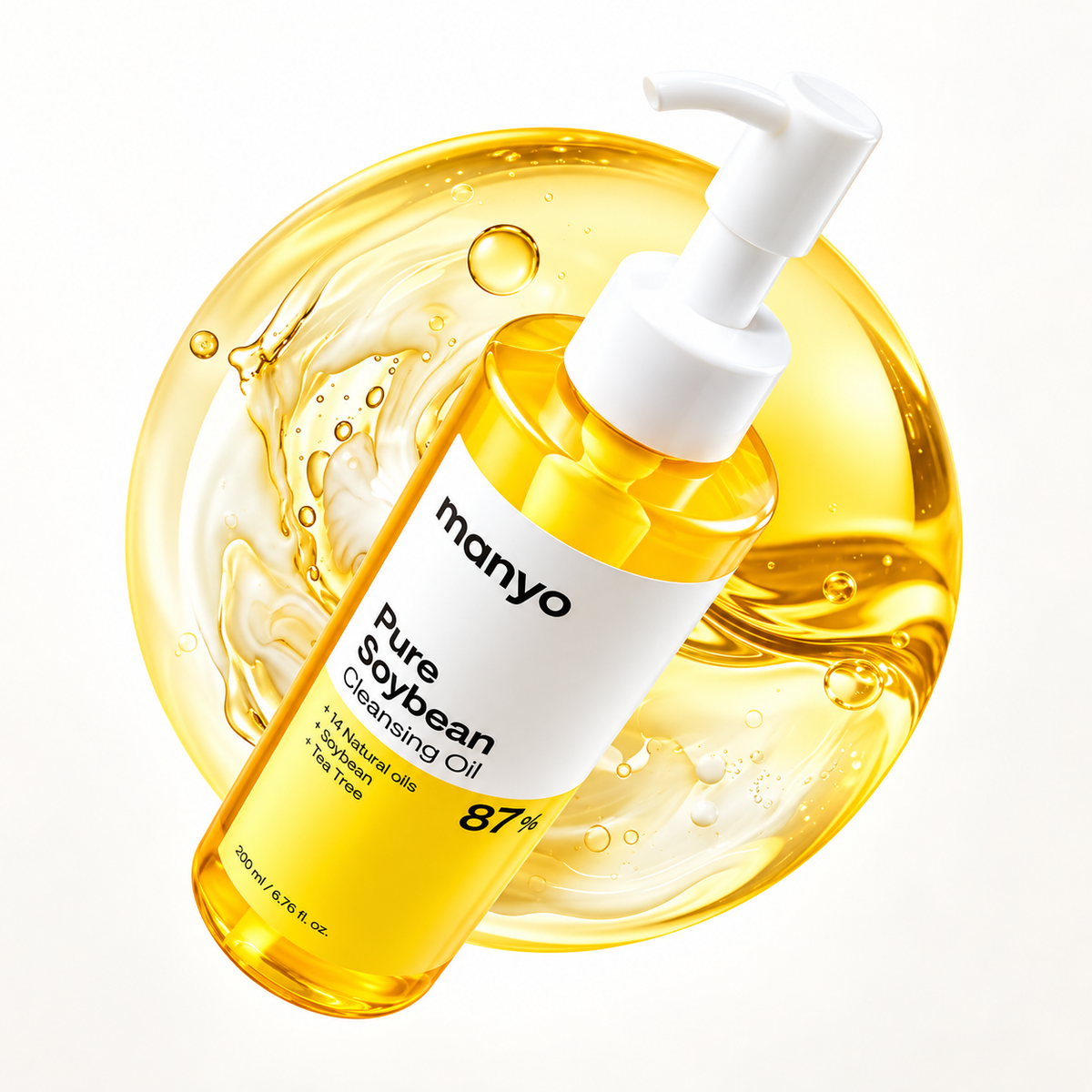 Óleo de Limpeza ma:nyo Pure Cleansing Oil 200ml – Removedor de Maquiagem Coreano com Melaleuca e Farelo de Arroz para Cravos, Poros e Oleosidade