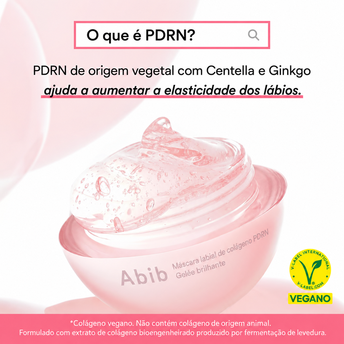 Máscara Labial Abib PDRN Colágeno Vegano Glazed Jelly Hidratante Lábios Ressecados