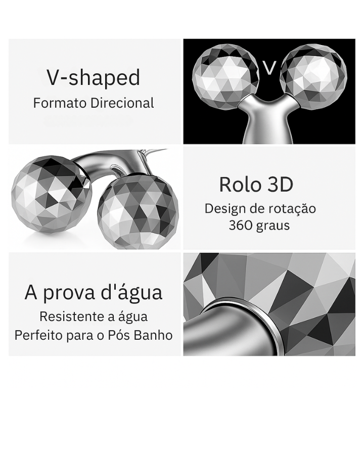 Rolo Massageador 3D - Drenagem para Lifting Facial