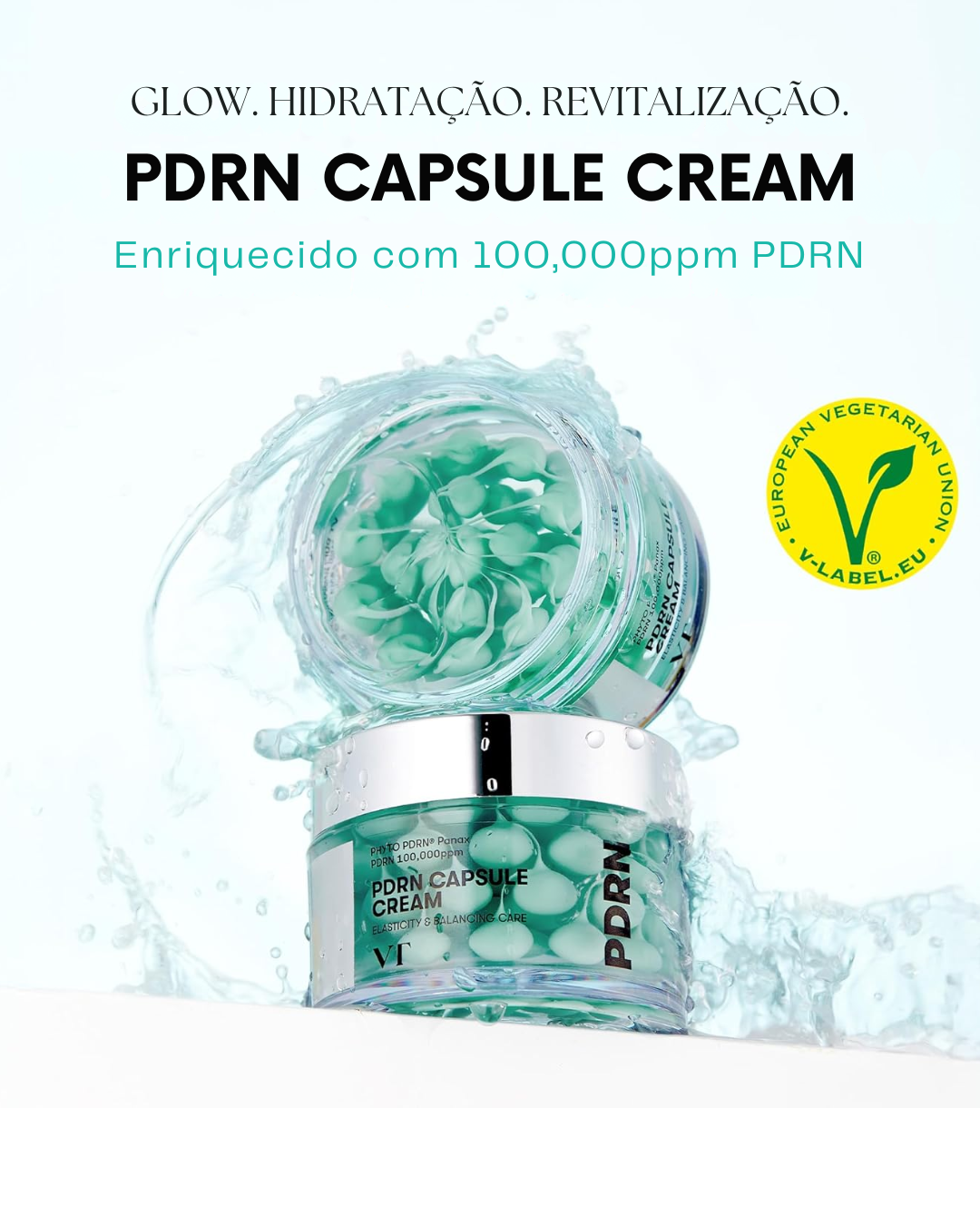 VT PDRN Capsule Cream 100 com Complexo PDRN, 10 Formas de Ácido Hialurônico e 9 Peptídeos – 50 ml