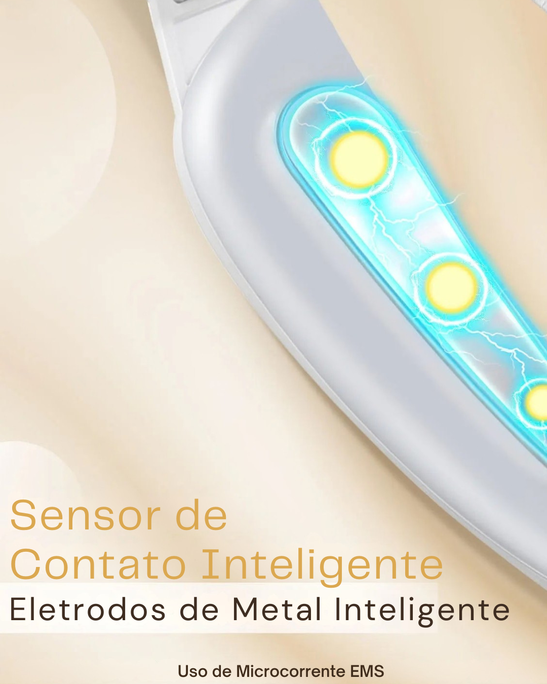 Massageador Facial V-Face com microcorrente EMS, LED e Vibração Lifting e Contorno Face