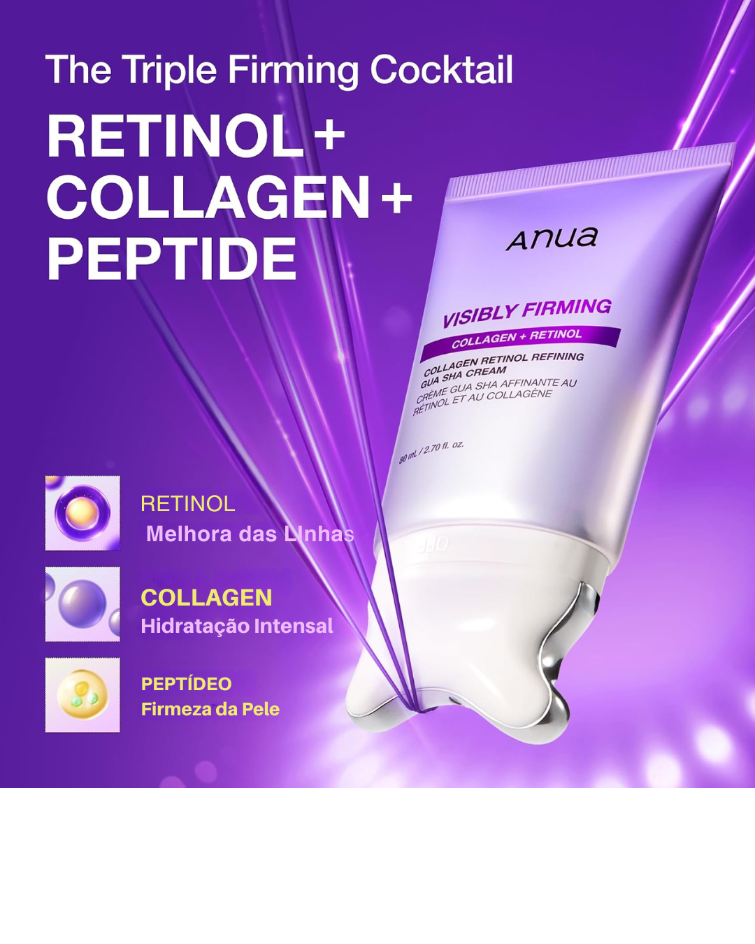 Creme Gua Sha ANUA com Colágeno e Retinol para Pescoço e Colo Iluminador