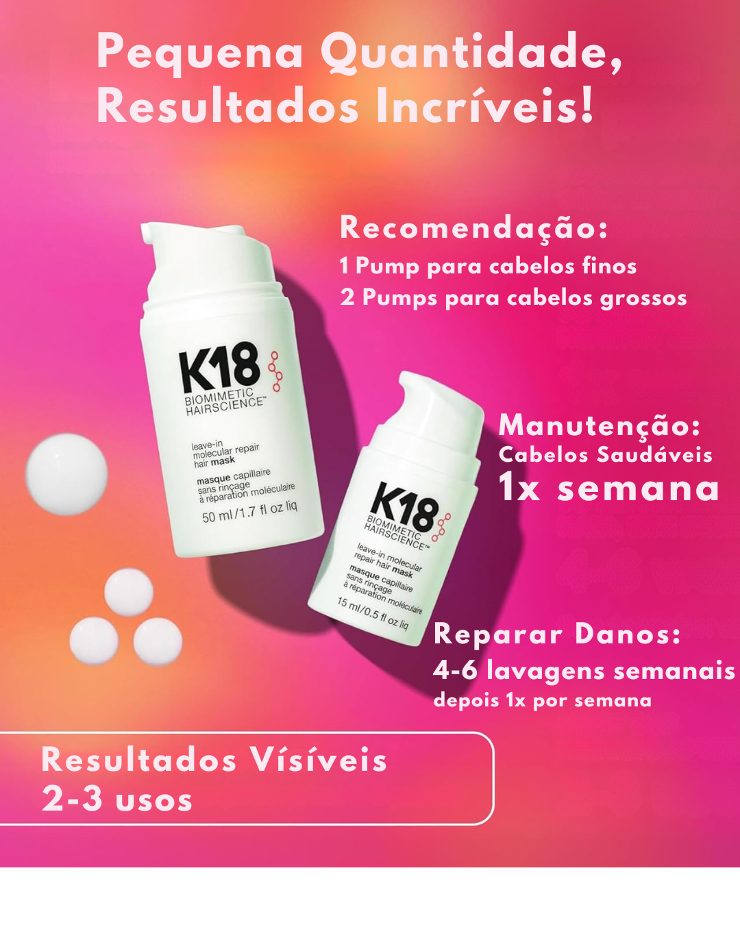 Máscara Capilar K18 Leave-In Molecular Repair – Reparação Profunda para Cabelos Danificados, Secos e com Frizz