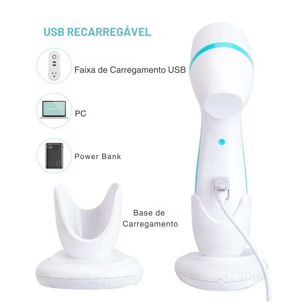 Escova de Limpeza Facial Elétrica Sonic KOREYA - Rotativa, Ultrassom Para Limpeza e Renovação da Pele