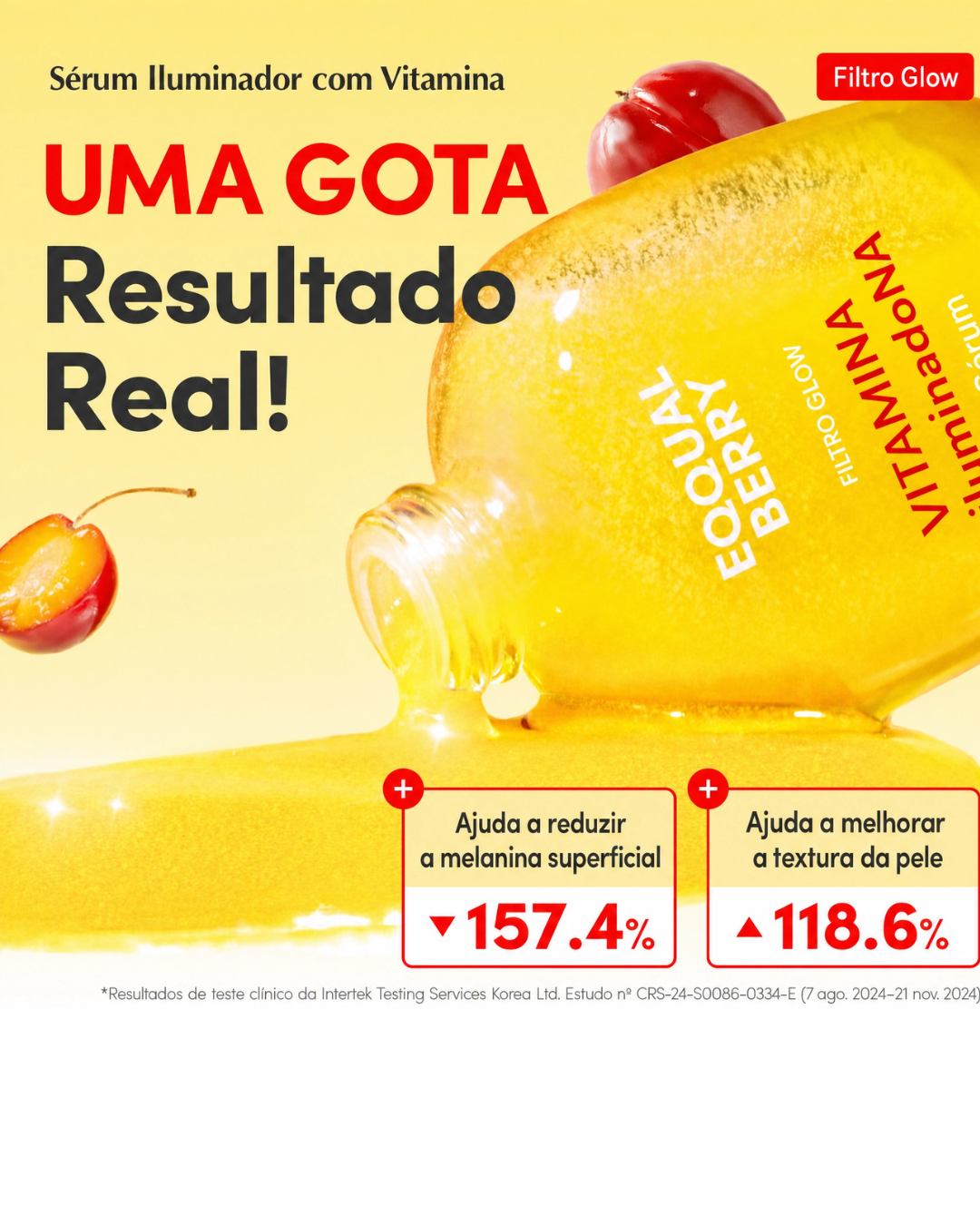 Sérum Iluminador Facial com Niacinamida 4%, TXA e Vitamina C | EQQUALBERRY para Manchas e Tom Irregular