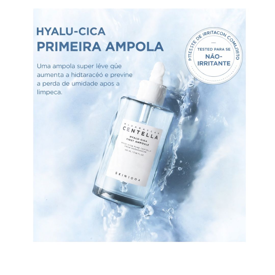SKIN1004 Hyalu-CICA– Ampola Hidratante com Ácido Hialurônico e CICA para Pele Seca e Sensível