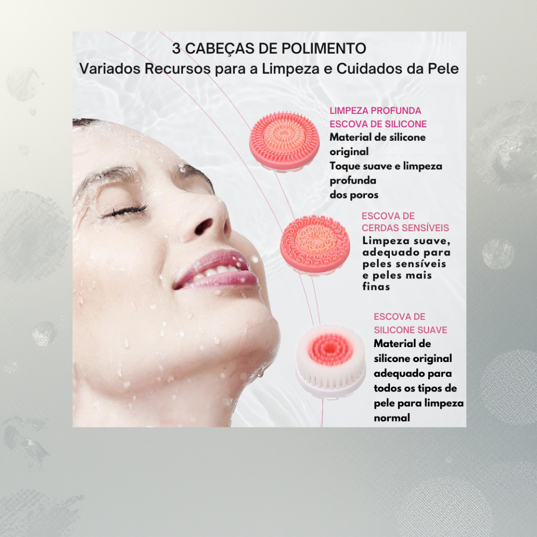 Escova de Limpeza Facial Elétrica Sonic - Rotativa, Ultrassom Para Limpeza e Renovação da Pele