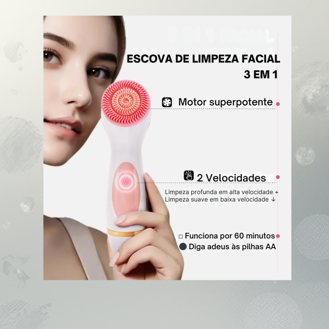 Escova de Limpeza Facial Elétrica Sonic - Rotativa, Ultrassom Para Limpeza e Renovação da Pele