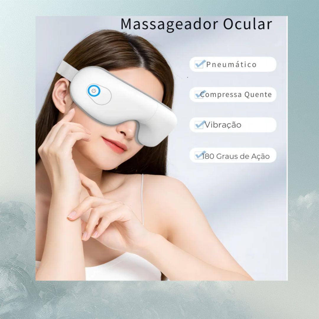 Máscara Massageadora de Olhos Com Aquecimento, Airbag Musical Para Relaxamento