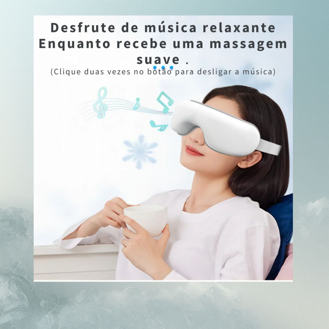 Máscara Massageadora de Olhos Com Aquecimento, Airbag Musical Para Relaxamento