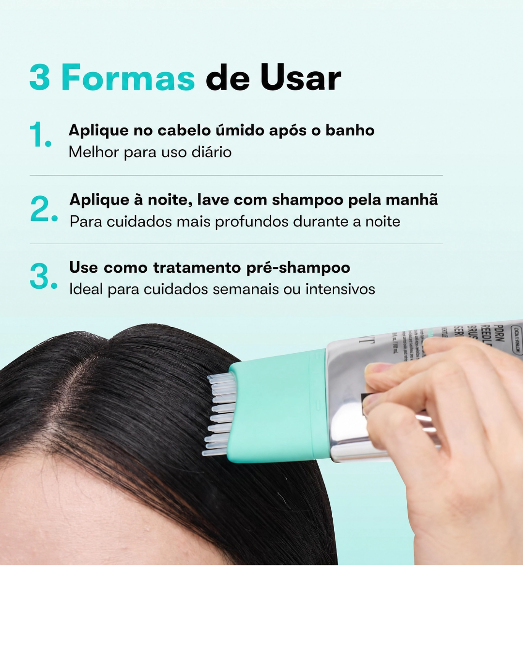 VT COSMETICS PDRN Reedle Shot Brush Hair Serum – Revitalizante para Couro Cabeludo Nutre e Fortalece Cabelos Danificados