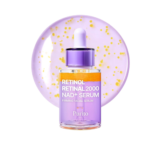 PURITO Retinol + Retinal com NAD+ 30ml – Sérum Antienvelhecimento para Rugas, Linhas Finas, Firmeza e Elasticidade