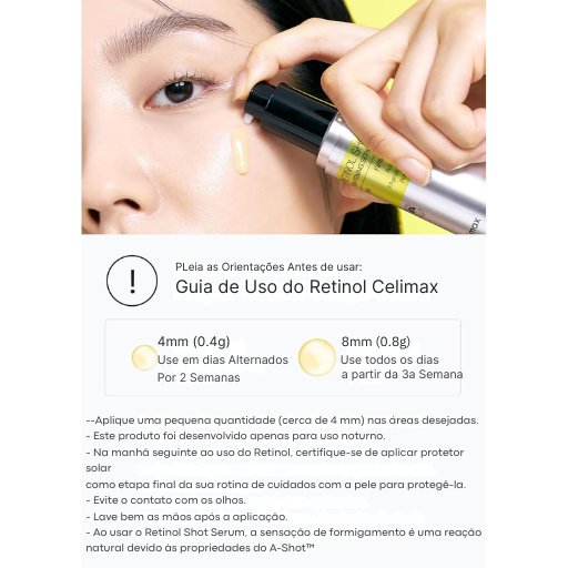 Celimax Sérum com Retinol Puro 0,1% e 9 Peptídeos para Linhas Finas, Poros Visíveis e Firmeza – 30 ml