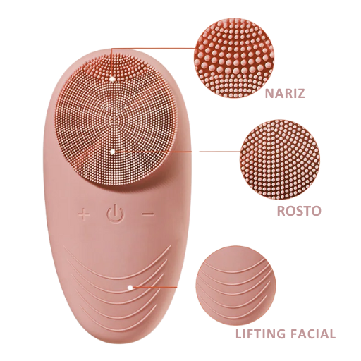Escova de Limpeza Facial Elétrica de Silicone - À Prova d’Água, Limpeza Profunda e Massageador de Poros