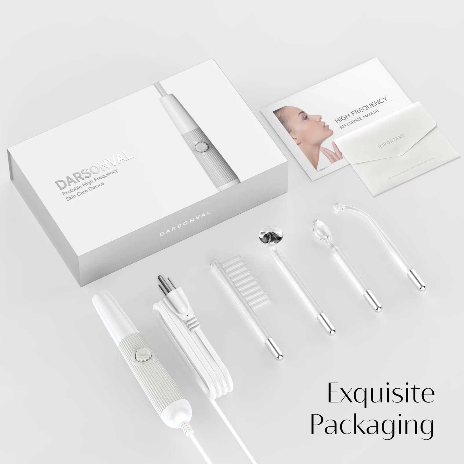 Aparelho de Alta Frequência DARSONVAL 4 em 1 - Anti-Acne, Anti-Rugas, Terapia para Olhos Inchados e Estímulo Capilar