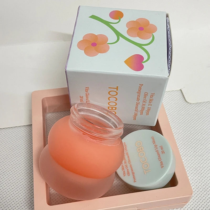 TOCOBO Vita Glazed Lip Mask – Máscara Labial Noturna Vegana com PHA para Lábios Secos e Rachados