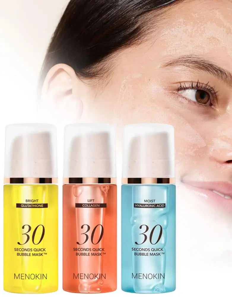MENOKIN Máscara Facial de Bolhas LIFT 68ml – Microbolhas em 30 Segundos para Poros, Elasticidade, Linhas Finas e Efeito Pele de Vidro