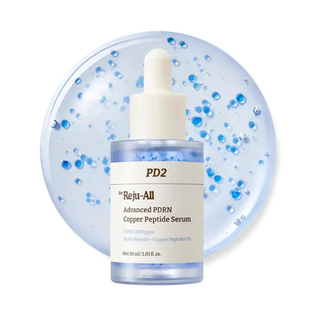 Sérum Facial Dr.Reju-All PD2 PDRN com Peptídeos de Cobre 30ml, Essência em Cápsulas Azuis Micro, Hidratação Profunda, Reparação da Barreira Cutânea, Iluminação da Pele