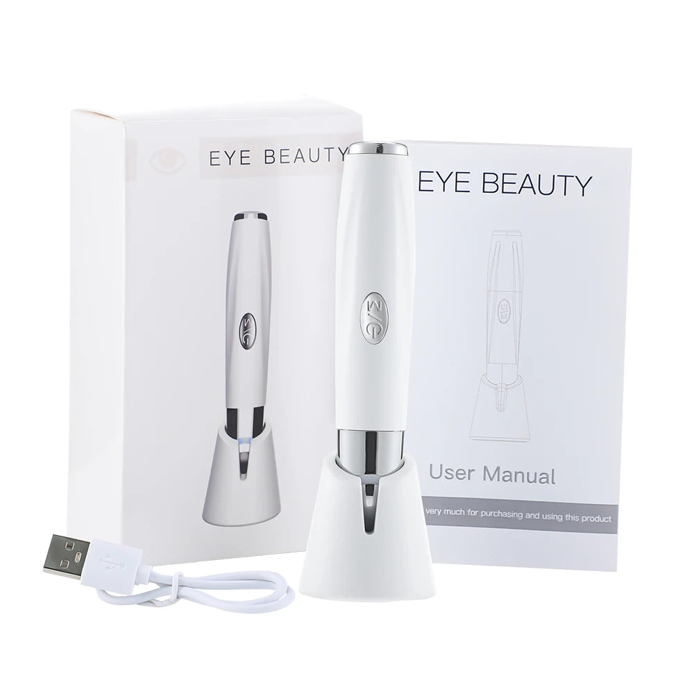 Massageador elétrico de olhos, vibração aquecida, dispositivo de massagem de beleza para olheiras, inchaço, remoção de fadiga ocular, rugas, caneta de cuidados com os olhos