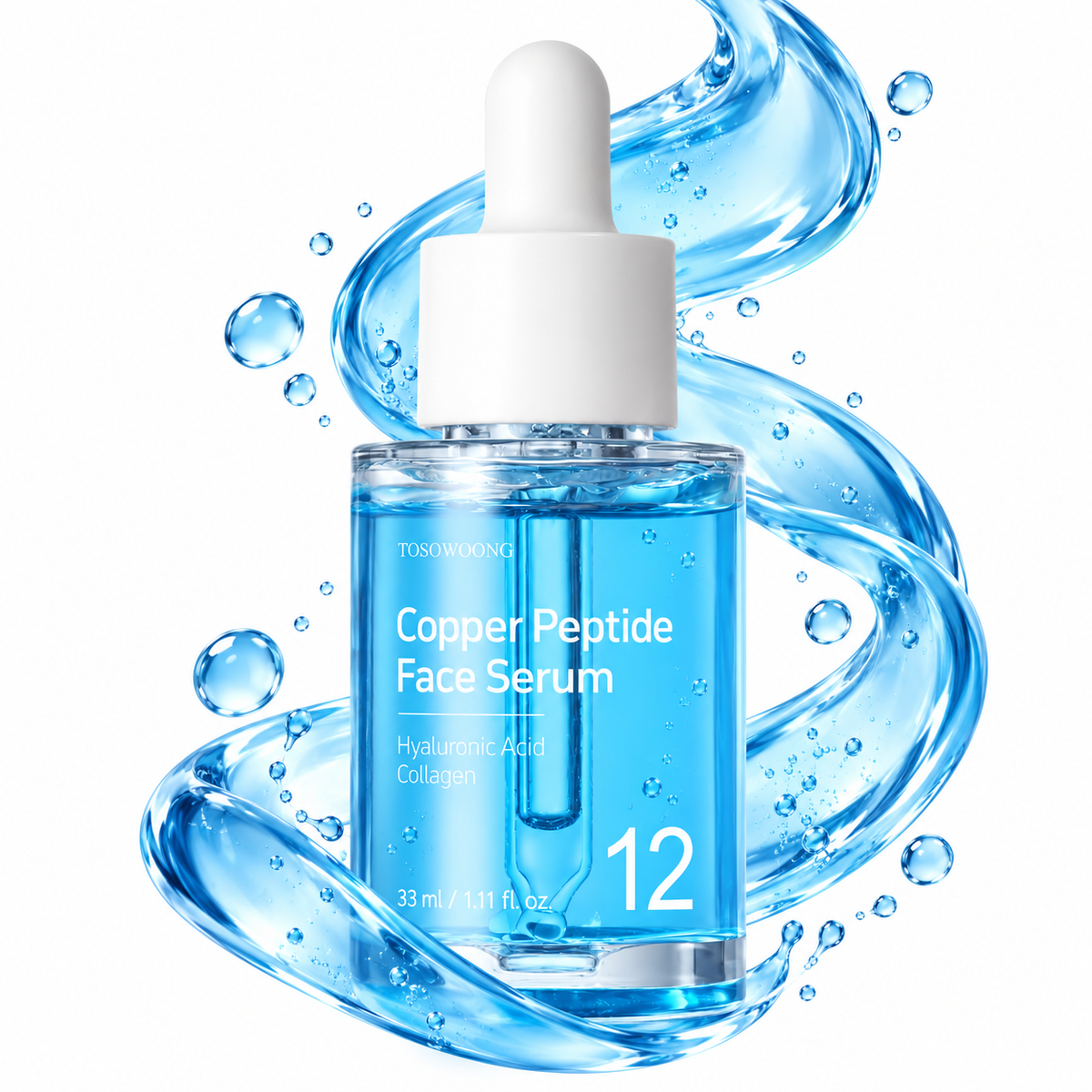 Kit TOSOWOONG Peptídeo de Cobre - Sérum GHK-Cu 99% + Creme Hidratante 12 Peptídeos Antienvelhecimento e Firmeza