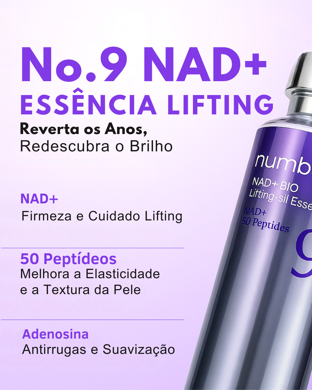 Numbuzin No.9 NAD+ BIO Lifting Serum | Firmeza, Luminosidade e Redução de Rugas com Peptídeos ✨