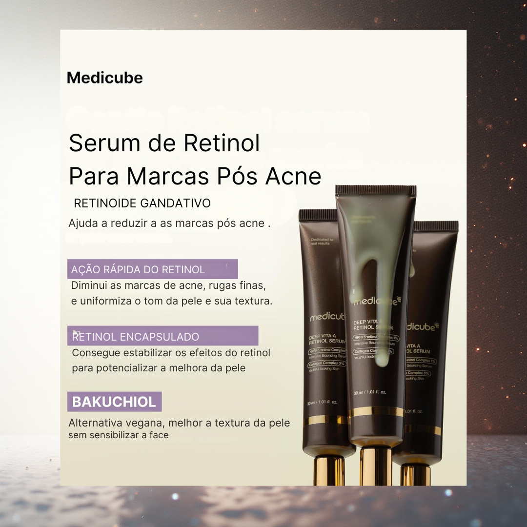 Sérum Facial Revitalizante Profundo com Bakuchiol e Retinol Medicube - Linhas Finas e Sinais de Acne