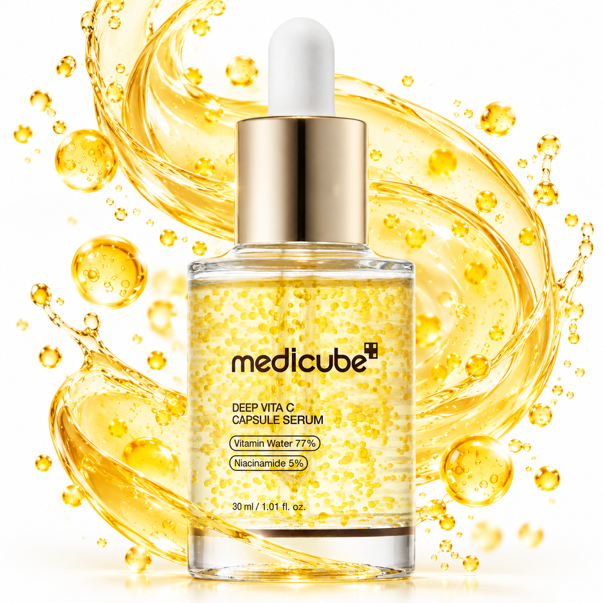Medicube Deep Vitamin C Capsule Serum 30 ml Sérum Facial com Vitamina C em Cápsulas de Lipossomas para Pele Opaca e Tom Irregular