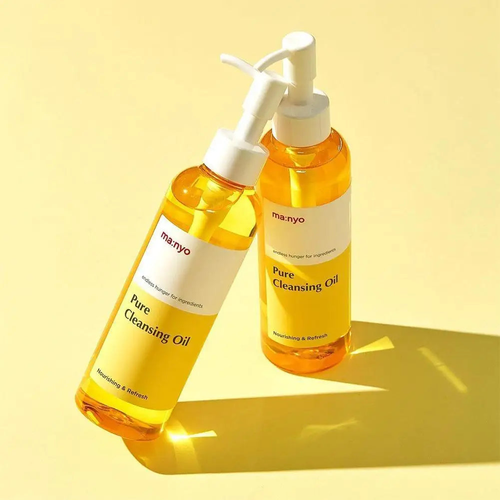 Óleo de Limpeza ma:nyo Pure Cleansing Oil 200ml – Removedor de Maquiagem Coreano com Melaleuca e Farelo de Arroz para Cravos, Poros e Oleosidade