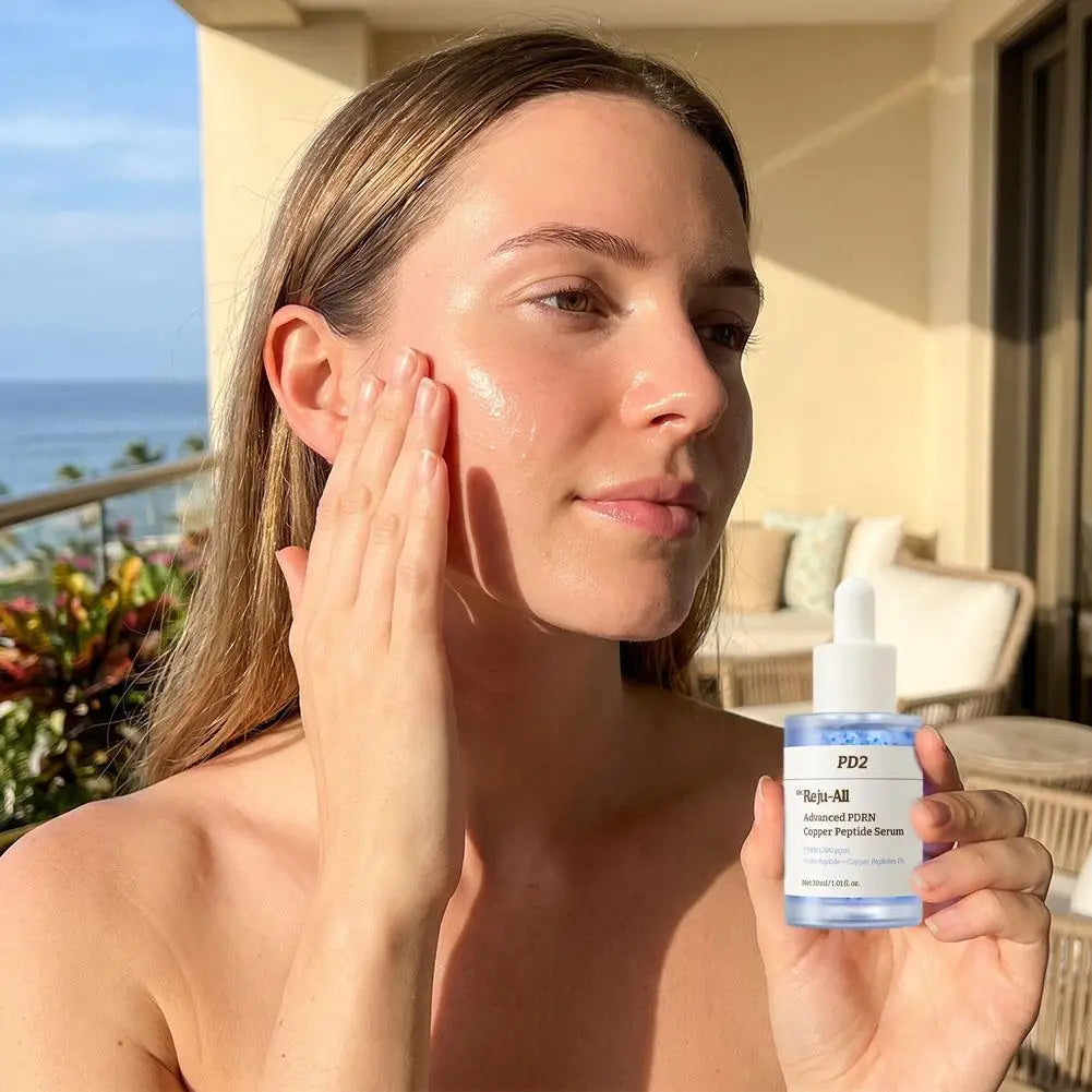 Sérum Facial Dr.Reju-All PD2 PDRN com Peptídeos de Cobre 30ml, Essência em Cápsulas Azuis Micro, Hidratação Profunda, Reparação da Barreira Cutânea, Iluminação da Pele