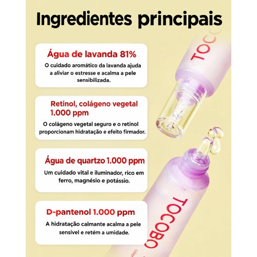 Tocobo Gel Creme Clareador para Olhos com Colágeno 30ml – Niacinamida, Lavanda e Hidratação para Olheiras e Linhas Finas