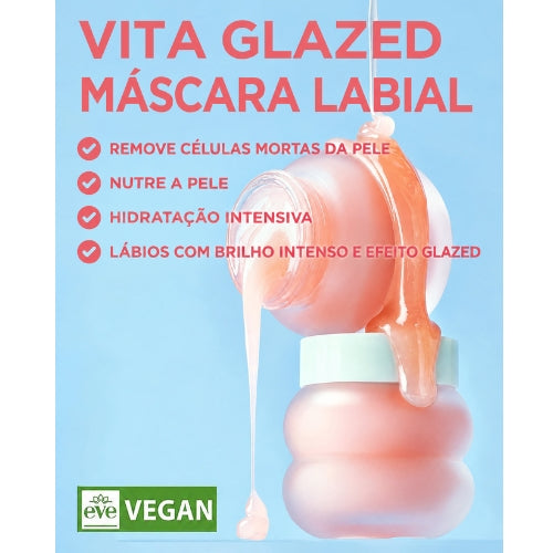 TOCOBO Vita Glazed Lip Mask – Máscara Labial Noturna Vegana com PHA para Lábios Secos e Rachados