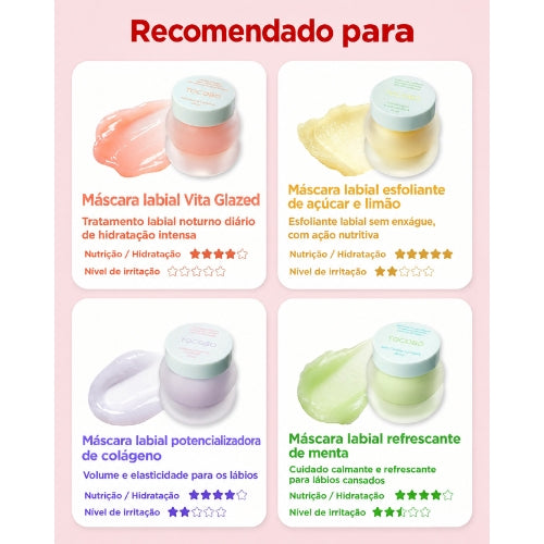 TOCOBO Vita Glazed Lip Mask – Máscara Labial Noturna Vegana com PHA para Lábios Secos e Rachados