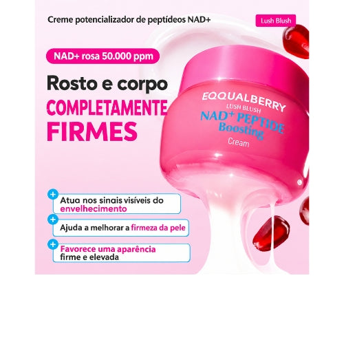 EQQUALBERRY Creme Revitalizante com NAD+ 5% e 13 Peptídeos – Firmeza, Lifting e Cuidado Antissinais  Rosto e Corpo