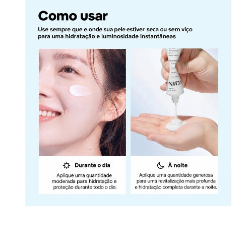 NIDA Youthful Formula™ Creme Hidratante Supremo com Centella, Niacinamida, Ácido Hialurônico e Colágeno