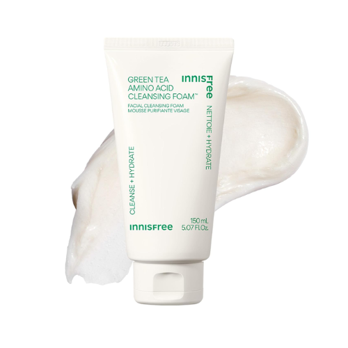 **Innisfree Green Tea Amino Acid Cleansing Foam – Espuma de Limpeza Facial com Chá Verde e Aminoácidos**