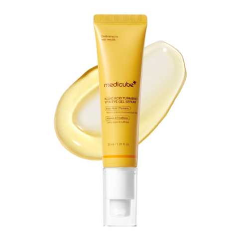 Sérum para Olhos Medicube com Ácido Kójico, Vitamina C, Retinol e Cafeína – Iluminador para Olheiras e Linhas Finas