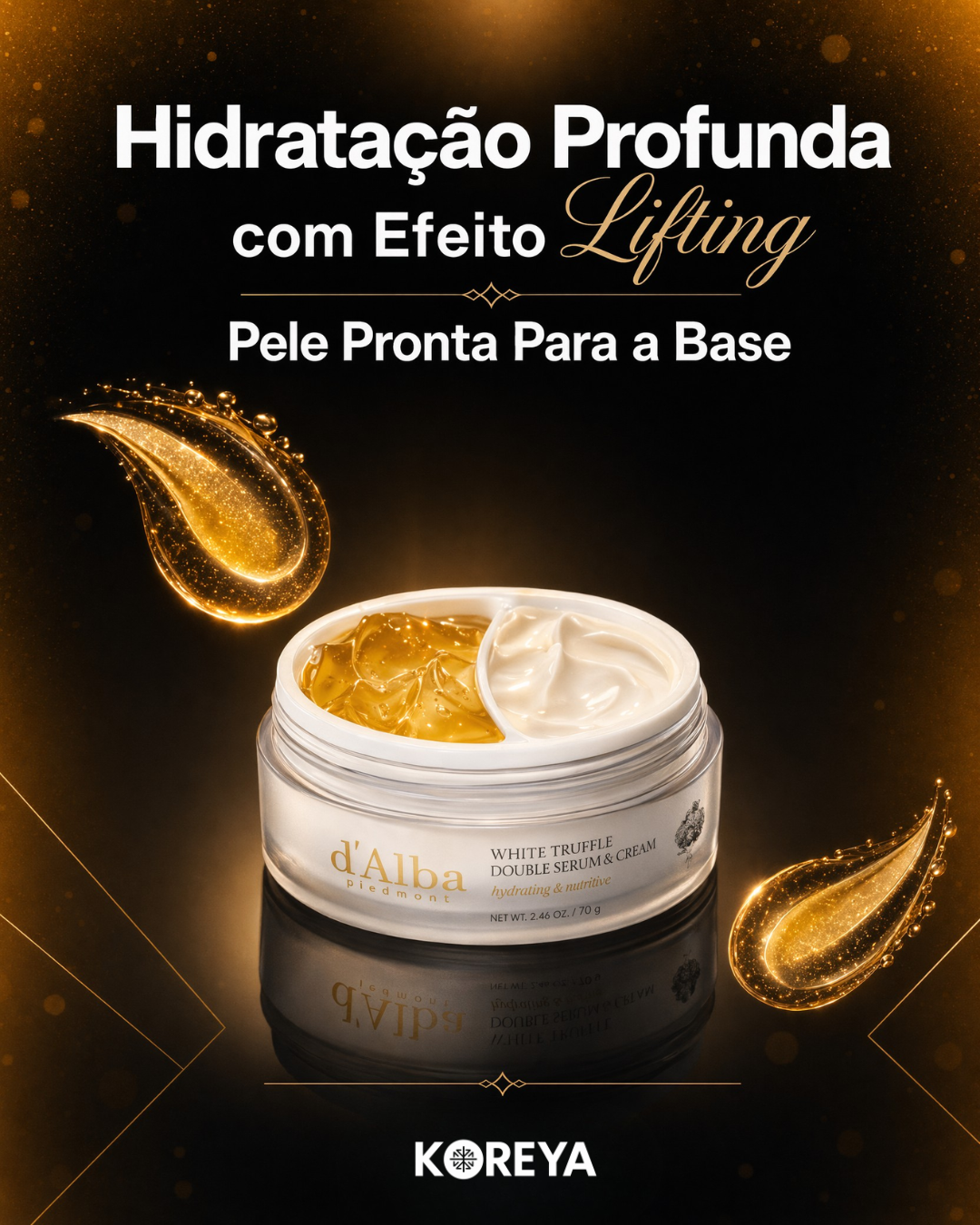 ´D´Alba Double Serum Cream 2 em 1  Firmeza e Hidratação Profunda da Pele