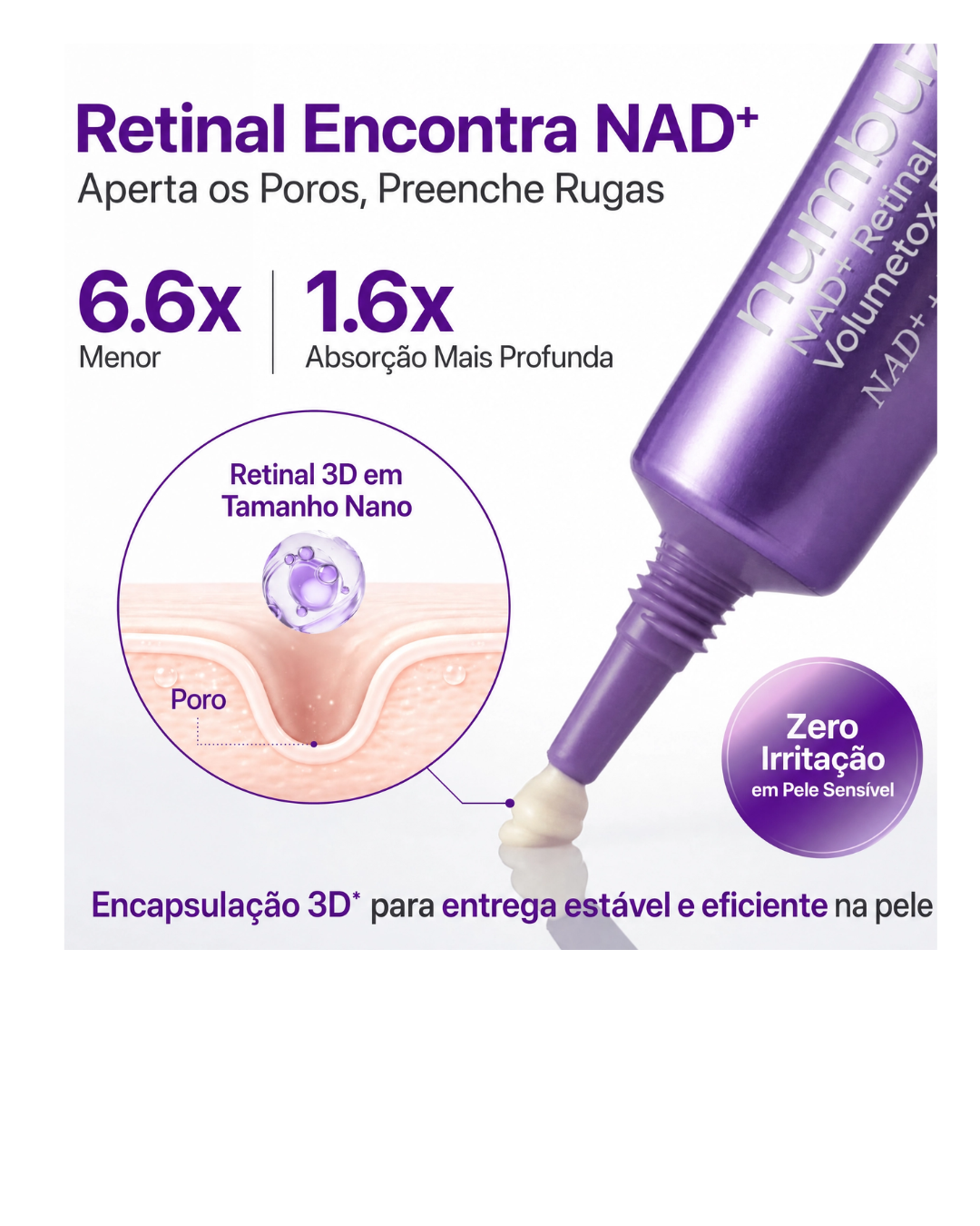 Creme para Olhos Numbuzin No.9 NAD+ Retinal Volumetox, Tratamento Anti-Envelhecimento, Reduz Linhas Finas, Rugas e Olheiras