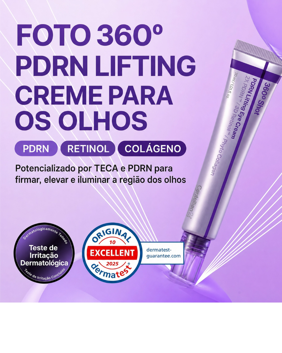 Creme para os Olhos Centellian 24 PDRN Retinol,  Anti-Envelhecimento, Lifting e Firmador, Sérum de Colágeno, Removedor de Olheiras e Inchaço