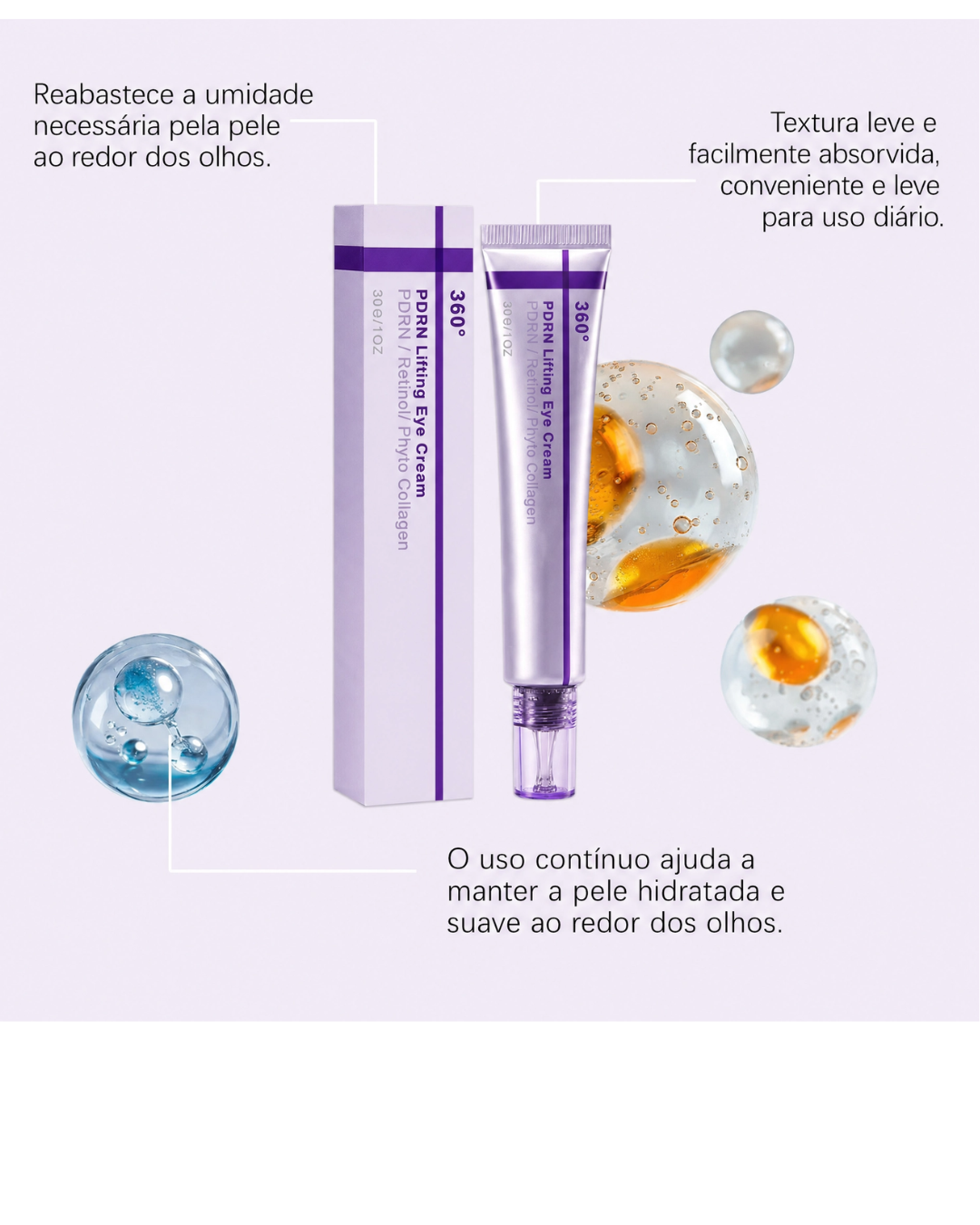 Creme para os Olhos Centellian 24 PDRN Retinol,  Anti-Envelhecimento, Lifting e Firmador, Sérum de Colágeno, Removedor de Olheiras e Inchaço